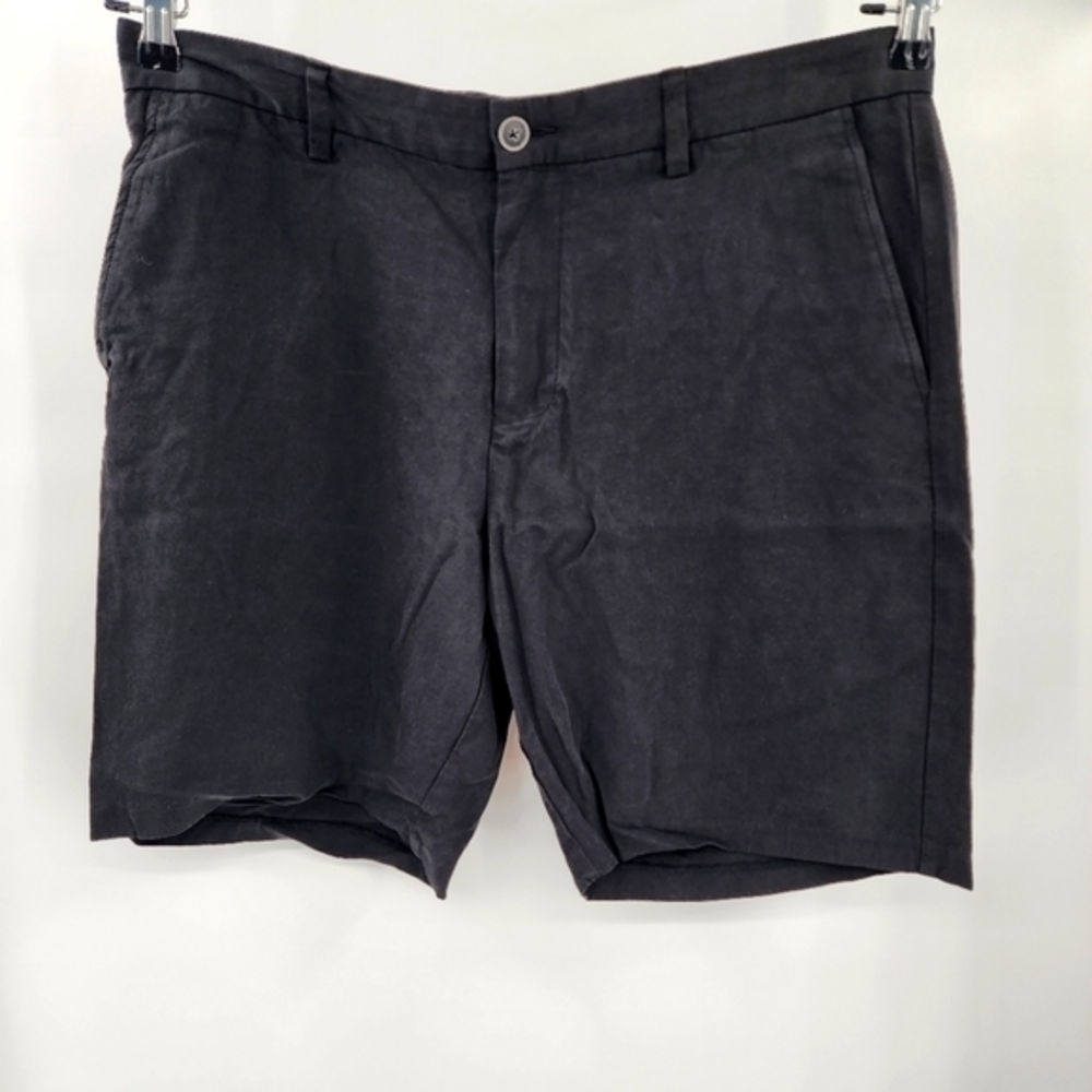 Tommy Bahama Shorts Men 36 Black Silk Flat Front Casual‎ Chino Lightweight S196.